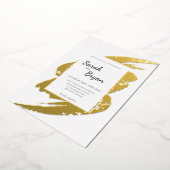 Glamor Modern Gold Foil Wedding Invitation Folie Uitnodiging (Gedraaid)