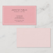 Glamor Modern Pink Plain Professional Luxe Visitekaartje (Voorkant / Achterkant)