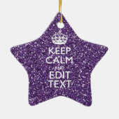 Glamor Paars houden kalm op maat Keramisch Ornament (Achterkant)