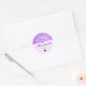 Glamor Paarse Lila Glitter Handmade with Love Ronde Sticker (Envelop)