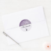 Glamor Paarse Plum Glitter Handmade with Love Ronde Sticker (Envelop)