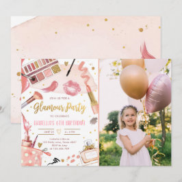 Glamor Party Glitz Glam Spa Girl Makeup Birthday Kaart