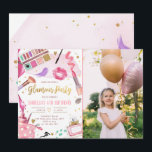 Glamor Party Glitz Glam Spa Girl Makeup Birthday Kaart<br><div class="desc">Een leuke uitnodiging voor je kleine verjaardag!</div>