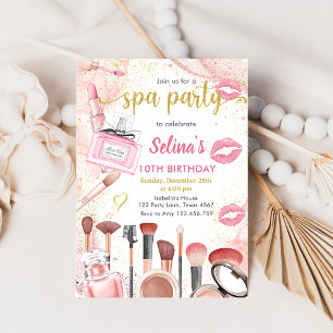 Glamor Party Glitz Glam Spa Girl Makeup Birthday Kaart
