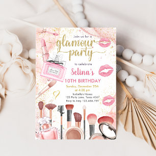 Glamor Party Glitz Glam Spa Girl Makeup Birthday Kaart