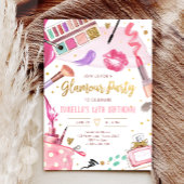 Glamor Party Glitz Glam Spa Girl Makeup Birthday Kaart
