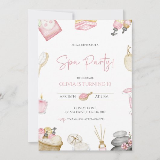 Glamor Party Glitz Glam Spa Girl Makeup Birthday Kaart (Voorkant)