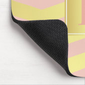 Glamor Pink en Gold Chevrons met monogram Muismat (Hoek)