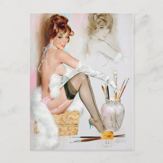 Glamor Pinup Briefkaart (Voorkant)