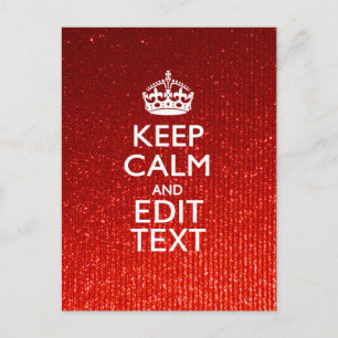 Glamor Red Festive Personalized Keep Calm Briefkaart