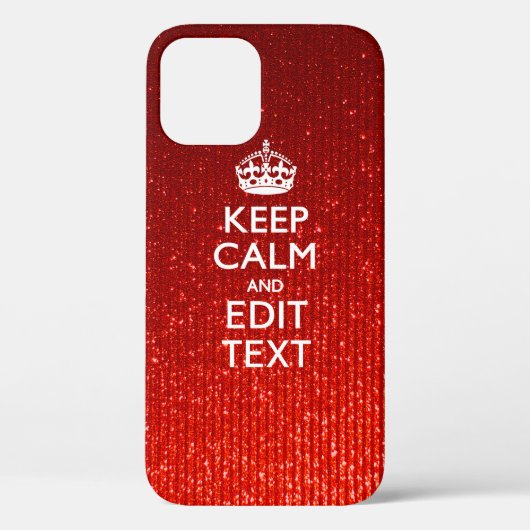 Glamor Red Festive Personalized Keep Calm Case-Mate iPhone Case (Achterkant)