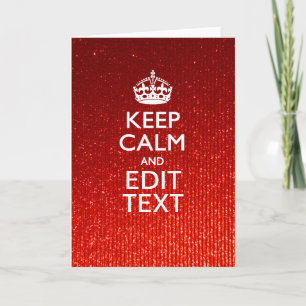 Glamor Red Festive Personalized Keep Calm Feestdagen Kaart