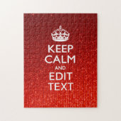 Glamor Red Festive Personalized Keep Calm Legpuzzel (Verticaal)