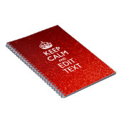 Glamor Red Festive Personalized Keep Calm Notitieboek (Rechterzijde)