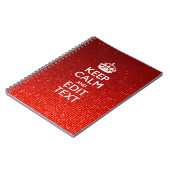 Glamor Red Festive Personalized Keep Calm Notitieboek (Linkerzijde)