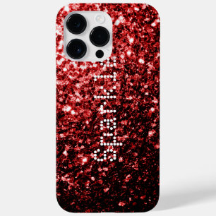 Glamor Red Glitter sparkles Case-Mate iPhone 14 Pro Max Hoesje