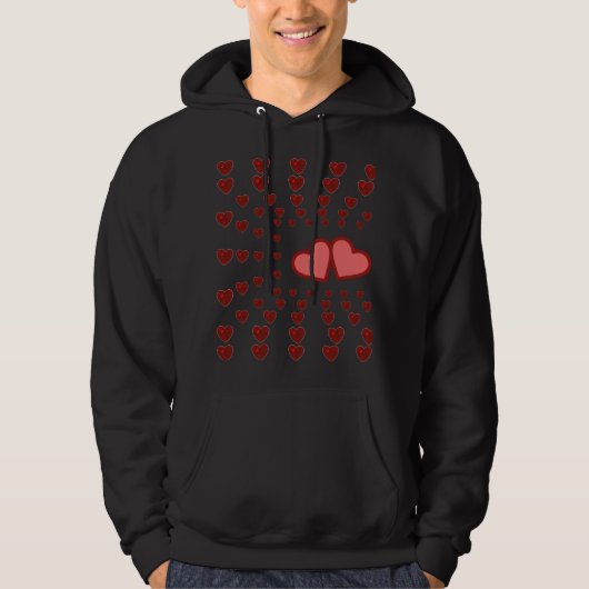 Glamor Red Glitter sparkles Hartpatroon Hoodie (Voorkant)