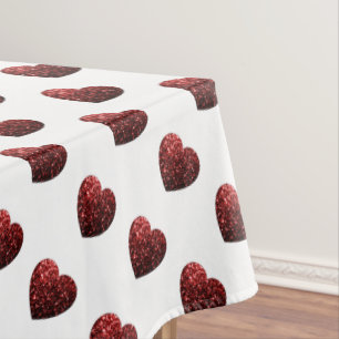 Glamor Red Glitter sparkles Hartpatroon Tafelkleed