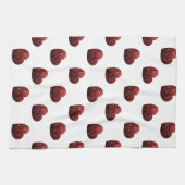 Glamor Red Glitter sparkles Hartpatroon Theedoek (Horizontaal)