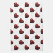 Glamor Red Glitter sparkles Hartpatroon Theedoek (Verticaal)