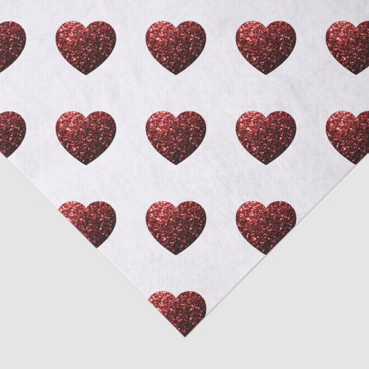 Glamor Red Glitter sparkles Hartpatroon Tissuepapier (Detail)