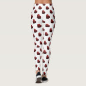 Glamor Red Glitter sparkles Hartpatroon wit Leggings (Achterkant)