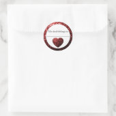 Glamor Red sparkles Heart Bookplate Sticker (Tas)