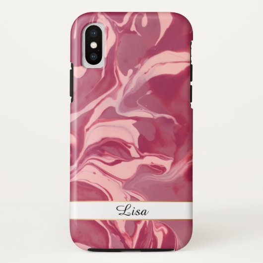 Glamor Red Velvet Marble Case-Mate iPhone Case (Achterkant)