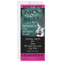 Glamor Rock N Roll Star Birthday Ticket VIP