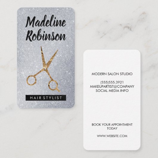 Glamor Salon Shears Afsprakenkaartje (Voorkant / Achterkant)