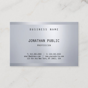 Glamor Silver Elegant Minimalist Moderne Sjabloon Visitekaartje