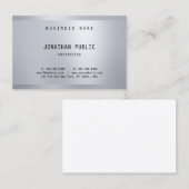Glamor Silver Elegant Minimalist Moderne Sjabloon Visitekaartje (Voorkant / Achterkant)