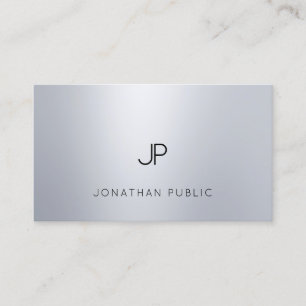 Glamor Silver look Elegant Modern Monogram Chic Visitekaartje