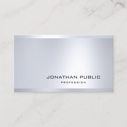Glamor Silver look Elegant Modern Trendy Plain Visitekaartje (Voorkant)
