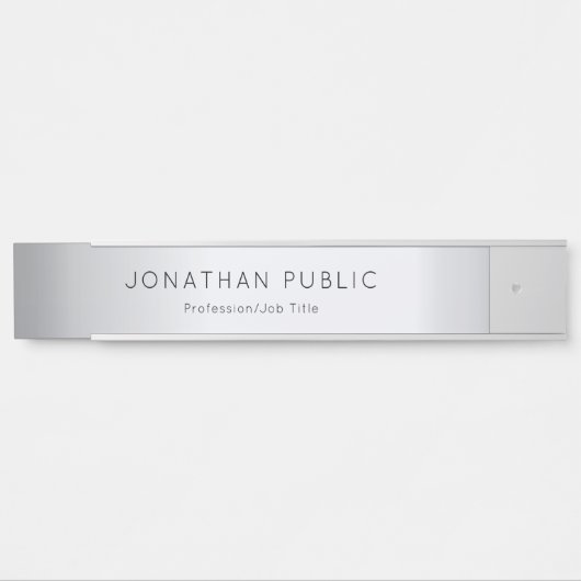 Glamor Silver Sjabloon Trendy Elegant Modern Long Deurbordje (Voorkant)