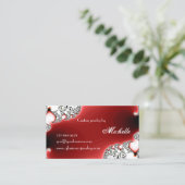 Glamor Sparkle Red Jewelry/Jewelry Designer Visitekaartje (Staand voorkant)