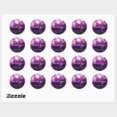 Glamor Trendy Paarse Glitter Sparkles - Dank u Ronde Sticker (Vel)