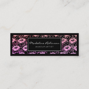 Glamor Vibrant Glitter Kisses Spect Black Border Mini Visitekaartje