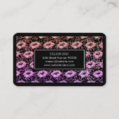 Glamor Vibrant Glitter Kisses Spect Black Border Visitekaartje (Achterkant)