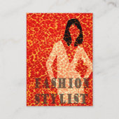 Glamor Woman op Safari Red Leopard Print Visitekaartje (Voorkant)