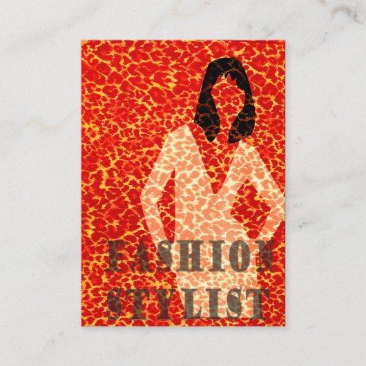 Glamor Woman op Safari Red Leopard Print Visitekaartje (Voorkant)