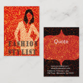 Glamor Woman op Safari Red Leopard Print Visitekaartje (Voorkant / Achterkant)