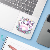 Glamoratti Kat Sticker (Laptop met iPhone)