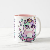 Glamoratti Kat Tweekleurige Koffiemok (Voorkant rechts)