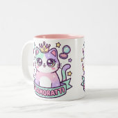 Glamoratti Kat Tweekleurige Koffiemok (Voorkant links)