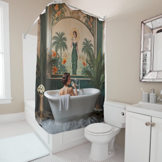 Glamorous 1920s vibes douchegordijn (In situ)