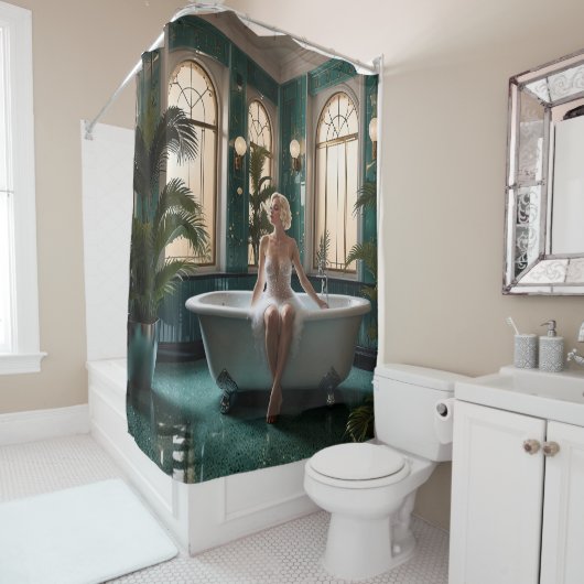 Glamorous 1920s vibes douchegordijn (In situ)