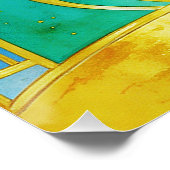 Glamorous Art Deco Siren in Blue and Green Poster. Perfect Poster (Hoek)