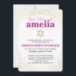GLAMOROUS BAT MITZVAH rustiek goud confetti roze Kaart<br><div class="desc">OPMERKING - het glanzende gouden effect is een gedrukte fotoEen leuke confetti, polka dot ontwerp met gouden folie look voor uw kind BAT MITZVAH UITNODIGINGEN. Wow je vrienden en familie met dit kleine aantal ;D Setup als een sjabloon het is eenvoudig voor u om uw eigen gegevens toe te voegen,...</div>