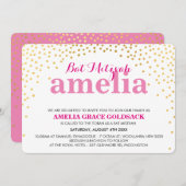 GLAMOROUS BAT MITZVAH rustiek goud confetti roze Kaart (Voorkant / Achterkant)